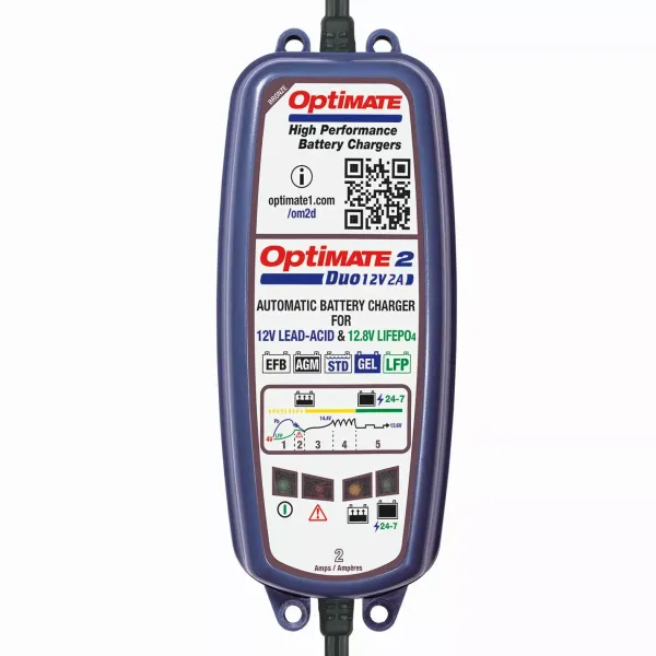 Clearance Optimate MC-Batterilader – 2 Duo