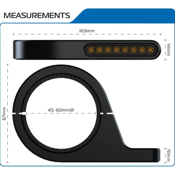 Best Oxford MC Blinklys sæt – DarkTurner Sequential Fork Mounted Indicators EL367