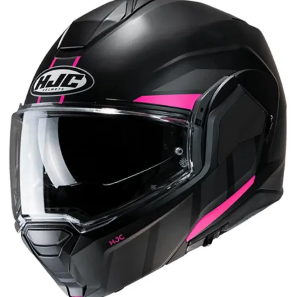 Hot HJC MC Flip Up hjelm – I100 Beis MC8SF Sort/Pink