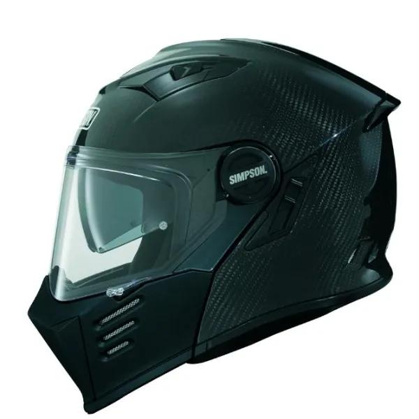 Outlet Simpson MC Flip Up hjelm – Darksome Carbon 22.06