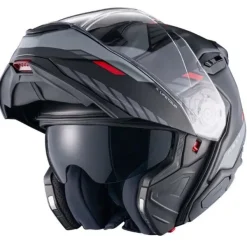 Outlet MC Flip Up hjelm – X.Lifetour Globe Sort/Rød