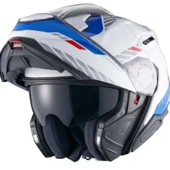 Discount MC Flip Up hjelm – X.Lifetour Globe Hvid/Blå