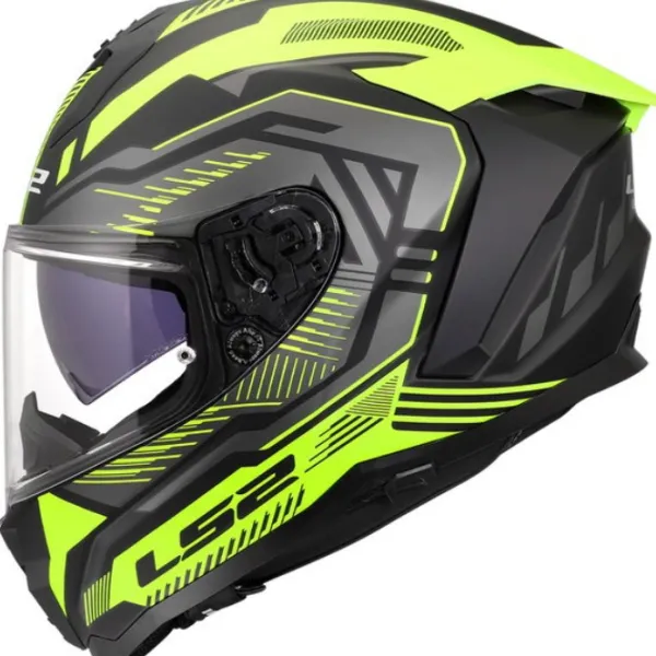 Discount LS2 MC-hjelm fullface – Challenger II Dravix H-V Gul