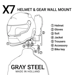 Discount MC-Hjelmholder – Gray Steel X7 Hjelm- og Udstyrsholder Gun Metal