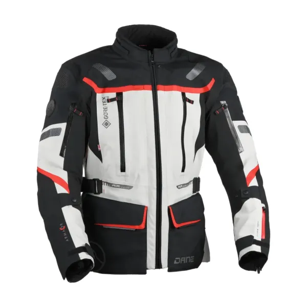 Best Dane MC-Jakke – Nimbus 3 Gore-Tex Pro Sort/Grå/Rød