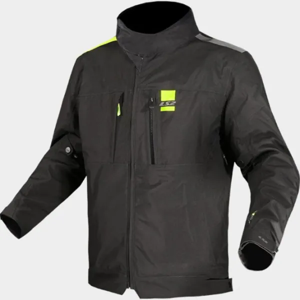 Clearance LS2 MC-Jakke – Titanium Sort/Fluo