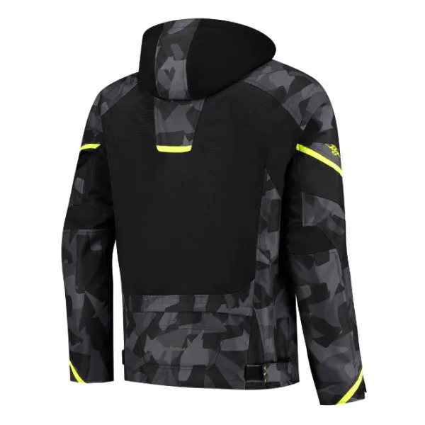 MC-Jakke – Rusty Stiches Carlo Sort/Camo/Fluo