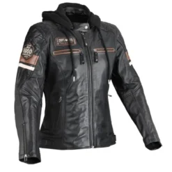 Clearance Difi MC-læderjakke – Jolene 2 Sort/Brun
