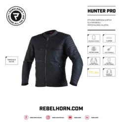 Hot Rebelhorn MC-Læderjakke – Hunter Pro Sort