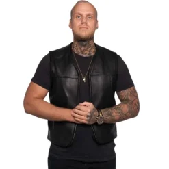 Sale CungX MC Lædervest – Euro Vest Sort