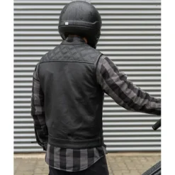 Sale CungX MC Lædervest – Western Diamond Vest Sort