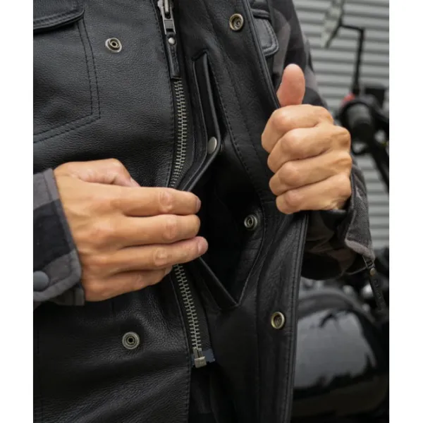 Sale CungX MC Lædervest – Western Diamond Vest Sort