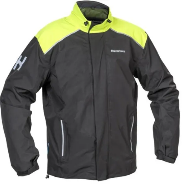 Discount Halvarssons MC-Regnjakke – Bofallet sort/fluo