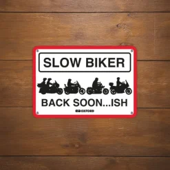 Best Oxford MC-Skilte – Garageskilt – Slow Biker Back Soon OX361