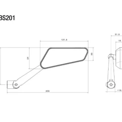 Best MC-Spejl – Rizoma Circuit 744 Styrende Spejl Sort Venstre BS202B