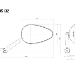 Outlet MC-Spejl – Rizoma Radial RS Styrende Spejl Sort BS132B