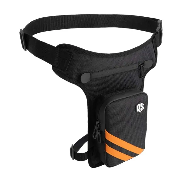 Outlet Rusty Stitches MC-Taske – Gordon V2 Lårtaske Sort/Orange