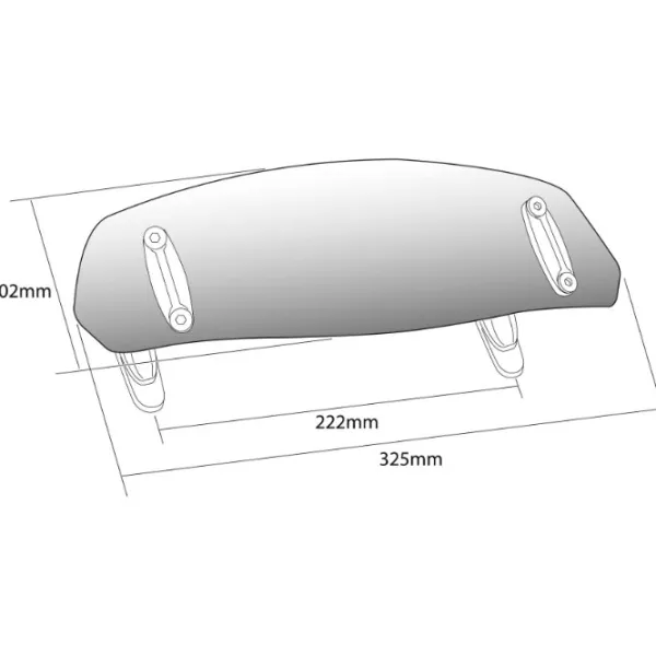 Puig MC-Vindskærm – Justerbar Klar 313×100 MM