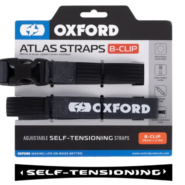 Clearance Oxford – Atlas B-Clip 26mm x 2.0M Asphalt (Pair) OX322
