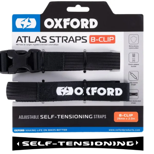 Sale Oxford – Atlas B-Clip 26mm x 2.0M Black (Pair) OX321